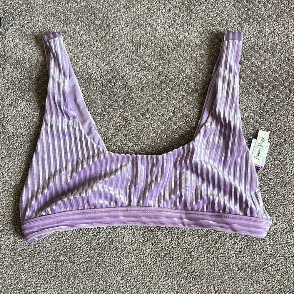 Dippin' Daisy's Purple Velvet Ribbed Bikini Top